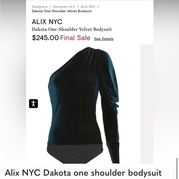 ALIX NYC Dakota One Shoulder Bodysuit - Picture 4 of 8
